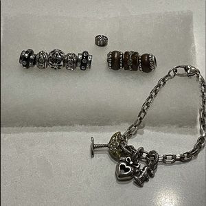 Brighton Bracelet with Charms and addtl Beads EUC